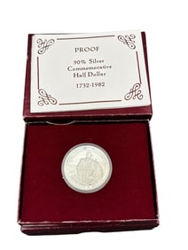 (3) 1982 George Washington 90% Silver Proof Commemorative Half Dollars OB