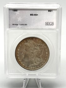 1880 Morgan Silver Dollar SEGS MS66+