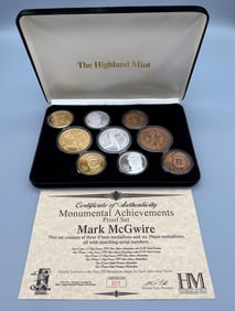 Mark McGwire Monumental Acheivements Proof Set The Highland Mint