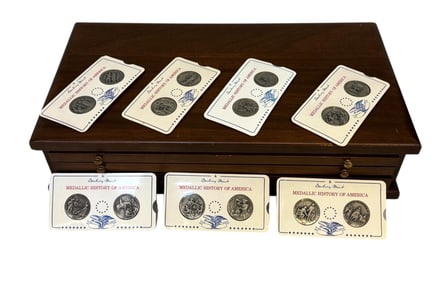 Complete Set Sterling Silver Medallic History of America from The Danbury Mint