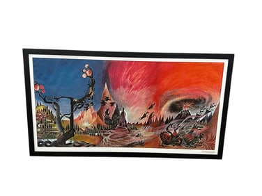 Barbara Remington "Wilderness" Lord of the Rings Poster of Middle Earth RARE