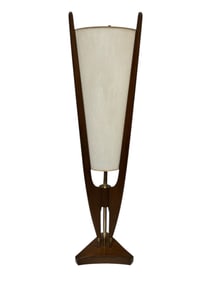 Arthur Jacobs For Modeline Mid Century Modern Sculpted Cone Lamp With Original Shade