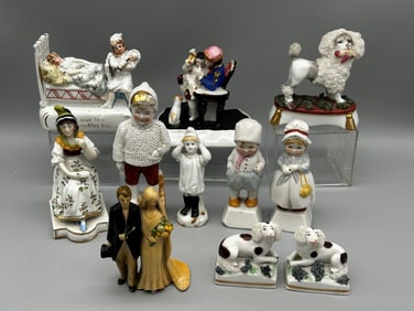 Group of German and English Small Porcelain Figurines