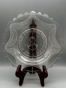 Pressed Glass Mourning Charger Plate President Garfield