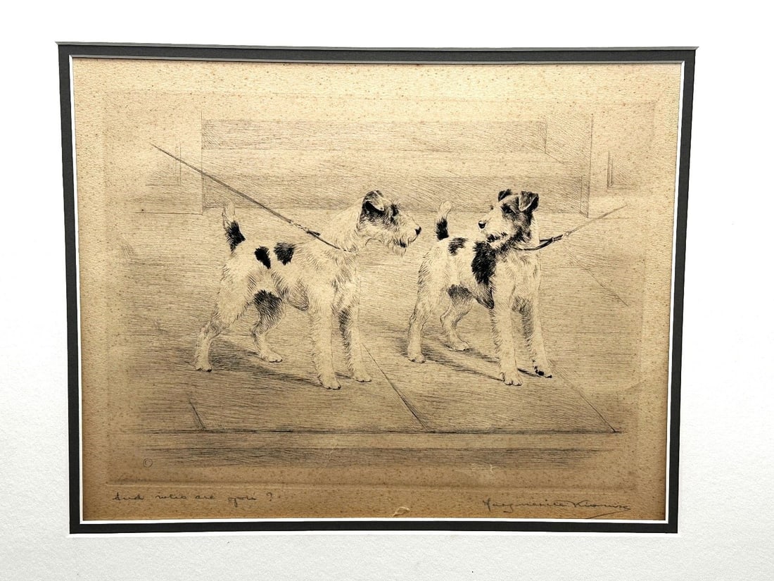Marguerite Kirmse (American 1885-1954) Etching "And Who Are You" 1927: Marguerite Kirmse (American 1885-1954) Etching "And Who Are You" 1927: Unframed but matted. Paper measuring 14.25 x 11".