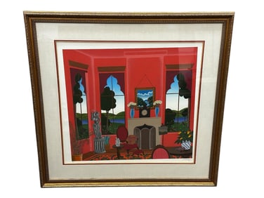 Thomas McKnight Serigraph "Hudson River Valley" Matted and Framed