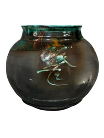 Large Tony Evans Raku Pottery Vase