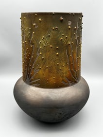 Norman Bacon Raku Pottery Vase