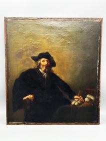 Oil on Board Unsigned "The Miser" After Hendrik Gerritsz Pot L'avaro
