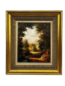 Oil on Canvas Landscape Scene Signed