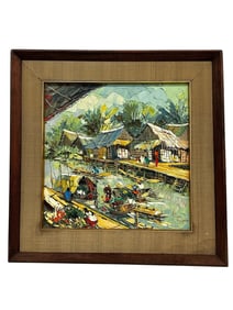 Kitilerk Muhummad Thailand Oil on Canvas "By The Canal"