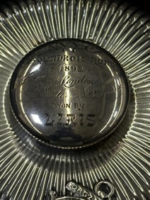 Sterling Silver Over Cement Inkwell 1892 NY Yacht Club