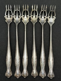 (6) Towle Canterbury Sterling Silver Cocktail Forks