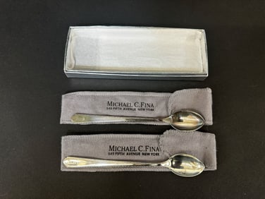 Michael C. Fina Fifth Ave., NY Sterling Silver Spoons in Original Bags