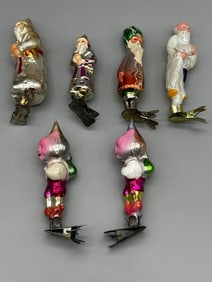 (6) Russian Glass Clip-On Ornaments