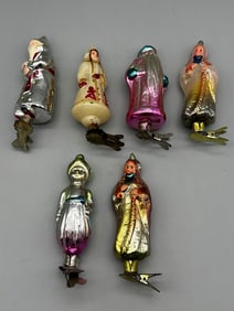 (6) Russian Glass Clip-On Ornaments
