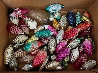 (58) Vintage Glass Pine Cone Ornaments