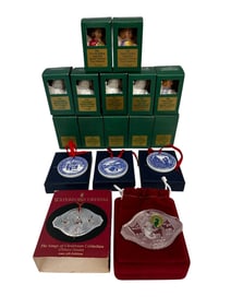 Group of Christmas Ornaments: Hummel, Royal Copenhagen, Waterford