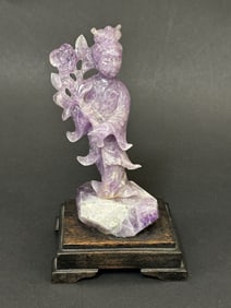 Chinese Amethyst Guan-Yin Figurine