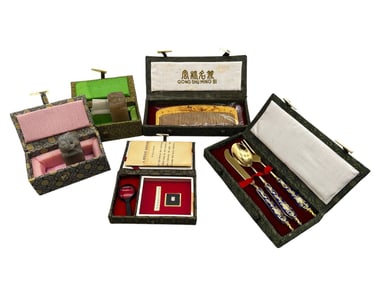 Group of Asian Souvenirs in Presentation Boxes