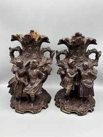 Pair of Utzschneider & Cie Terracotta Figural Vases