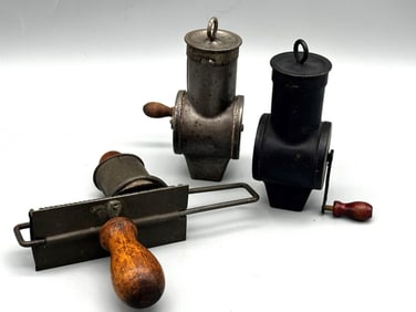 (3) Antique Nutmeg Grinders Including "The Edgar"