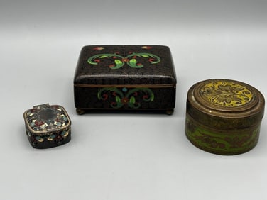 (3) Cloisonne Small Boxes