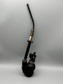 Bavarian Ulmer German Long Pipe With Decorative Bowl