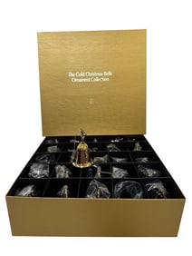 Danbury Mint Gold Christmas Bells Ornaments Collection NIB