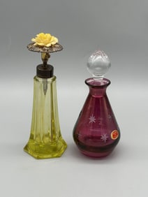 (2) Perfume Bottles: Irice, Louh