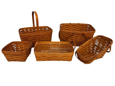 (5) Vintage Longaberger Baskets: 1987, 1990