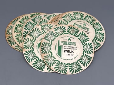 (22) Antique Kenton Dunkirk Paper Milk Lids