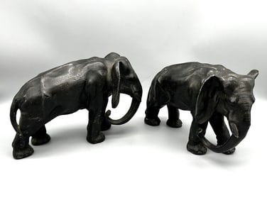 Pair Bronze Elephants "The Champion Rivet Company, Cleveland Ohio"