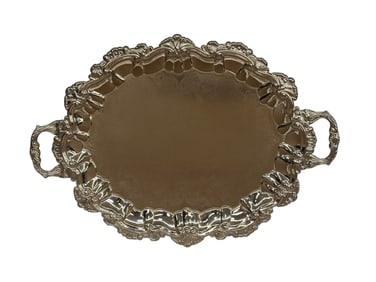 International Silver Co. Oval Footed Silver Plate Serving Tray