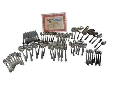 National Silver Co. Silverplate Flatware Set "King Edward" 73 Pieces