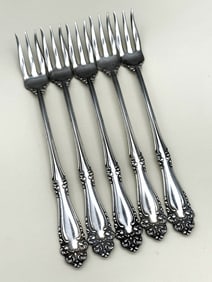 (5) Holmes and Edwards Silver Plate Cocktail Forks 1904 "Imperial"