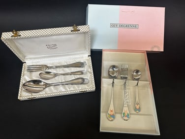 Guy Degrenne Child's Stainless Set, Silverplated Hallmarked Luncheon Set