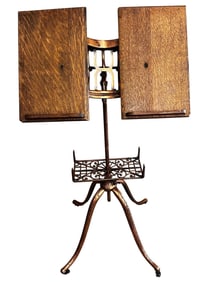 Victorian Brass and Oak Dictionary Stand