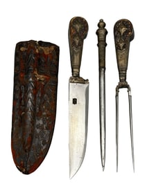 16th Century Damascus Fuhrmannsbesteck Hunting Trousse