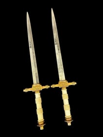 Pair Late 19th Century Dutch Naval Dirk/Daggers/Ponjaard "Marine Ponjaard" by E.F. Horster