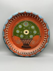 Slip Decorated Primitive Plate