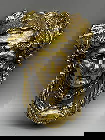 Brass Art Nouveau Door Knocker: Brass Art Nouveau Door Knocker: Measures 6.5" long.