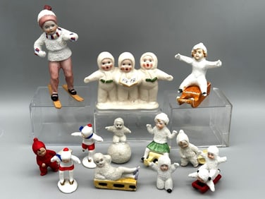 (12) Antique German Snowbabies Figurines