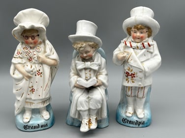 (3) German Bisque Porcelain Figures