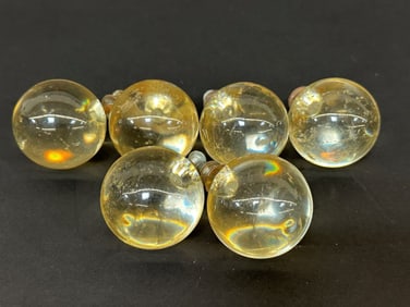 (6) Early Round Glass Cabinet Knobs
