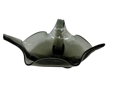 Viking Glass Charcoal Mid Century Modern Bowl