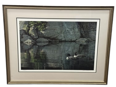Robert Bateman S/N Lithograph "Northern Reflections Loons"
