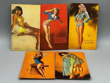 (5) 1945 Mutoscope Pin-Up Cards