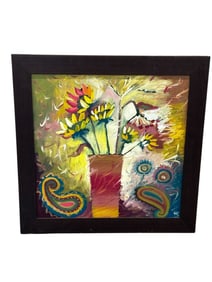 Oil on Board Still Life Flowers by Natalya R.