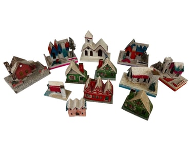 Made in Japan Cardboard Christmas Village Pieces
